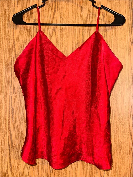 Tops - Red Satin Camisole Top - Unbranded